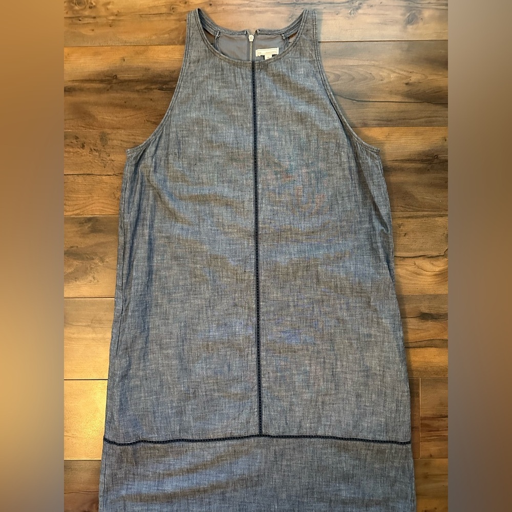 Gap Designed & Crafted Chambray Shift Dress Women’s 10, Medium Wash 100% Cotton - Picture 2 of 6